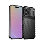 iPhone 17 Pro Max GIGAPACK Szilikon telefonvédő ütésállóság, dombor minta, FEKETE