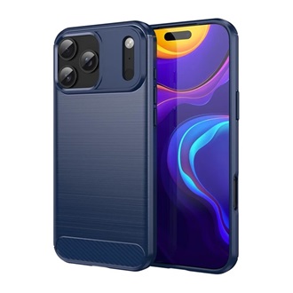 iPhone 17 Pro Max GIGAPACK Szilikon telefonvédő ütésállóság, karbon minta, SÖTÉTKÉK