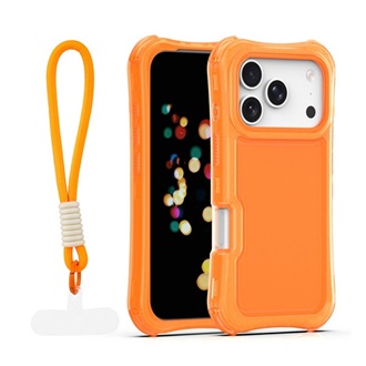 iPhone 17 Pro Max GIGAPACK Szilikon telefonvédő ütésállóság, műanyag hátlap + kézpánt, NARANCSSÁRGA