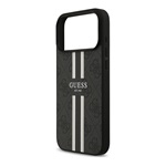 iPhone 17 Pro Max GUESS 4G PRINTED STRIPES szilikon telefonvédő ütésállóság, MagSafe, FEKETE