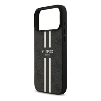 iPhone 17 Pro Max GUESS 4G PRINTED STRIPES szilikon telefonvédő ütésállóság, MagSafe, FEKETE