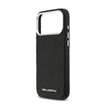 iPhone 17 Pro Max KARL LAGERFELD GRAINED PU REPEATED LOGO szilikon telefonvédő ütésállóság, MagSafe, FEKETE