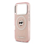 iPhone 17 Pro Max KARL LAGERFELD IML CHOUPETTE HEAD LOGO MAGSAFE szilikon telefonvédő ütésállóság, MagSafe, RÓZSASZÍN