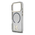 iPhone 17 Pro Max KARL LAGERFELD IML GLITTER K HEAD LOGO szilikon telefonvédő ütésállóság, MagSafe, FEKETE