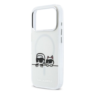 iPhone 17 Pro Max KARL LAGERFELD IML KALR & CHOUPETTE PEEKABOO LOGO szilikon telefonvédő ütésállóság, MagSafe, FEHÉR