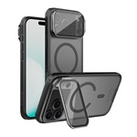 iPhone 17 Pro Max NILLKIN CAMSHIELD PROP MAGNETIC szilikon telefonvédő ütésállóság, csíkos, FEKETE