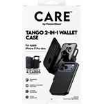 iPhone 17 Pro Max PANZERGLASS CARE TANGO TWO-IN-ONE tok álló, bőr hatású FLIP, kivehető telefonvédő, FEKETE