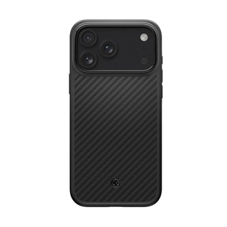 iPhone 17 Pro Max SPIGEN ENZO ARAMID telefonvédő Magsafe, karbon minta, FEKETE