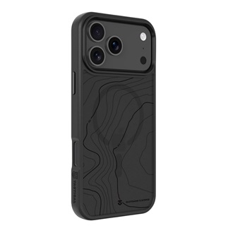 iPhone 17 Pro Max TACTICAL MAGFORCE HYPERSTEALTH SIKA szilikon telefonvédő ütésállóság, topográfiai minta, FEKETE