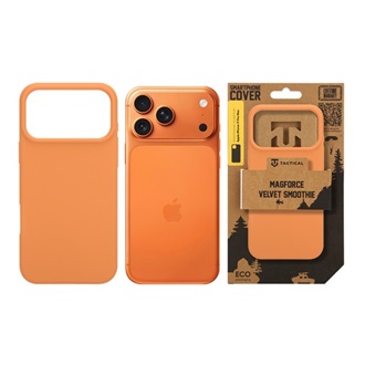 iPhone 17 Pro Max TACTICAL MAGFORCE VELVET SMOOTHIE szilikon telefonvédő ütésállóság, MagSafe, NARANCSSÁRGA