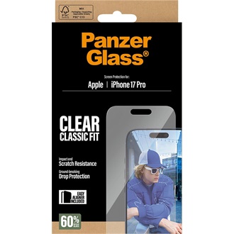 iPhone 17 Pro PANZERGLASS CLASSIC FIT EASYALIGNER képernyővédő üveg oleofób réteg + segédkeret ÁTLÁTSZÓ