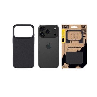 iPhone 17 Pro TACTICAL MAGFORCE BEAVER szilikon telefonvédő mikrofiber plüss belső, topográfiai minta, FEKETE