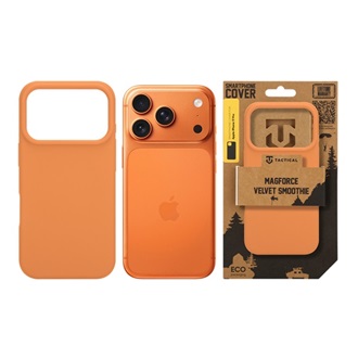 iPhone 17 Pro TACTICAL MAGFORCE VELVET SMOOTHIE szilikon telefonvédő ütésállóság, MagSafe, NARANCSSÁRGA
