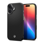 iPhone 17 SPIGEN ENZO ARAMID telefonvédő Magsafe, karbon minta, FEKETE/EZÜST