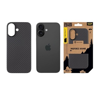 iPhone 17 TACTICAL MAGFORCE ARAMID szilikon telefonvédő ultravékony, karbon minta, FEKETE