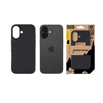 iPhone 17 TACTICAL MAGFORCE BEAVER szilikon telefonvédő mikrofiber plüss belső, topográfiai minta, FEKETE