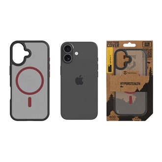 iPhone 17 TACTICAL MAGFORCE HYPERSTEALTH 2.0 szilikon telefonvédő ütésállóság, MagSafe, FEKETE/PIROS