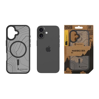 iPhone 17 TACTICAL MAGFORCE HYPERSTEALTH SIKA szilikon telefonvédő ütésállóság, topográfiai minta, FEKETE