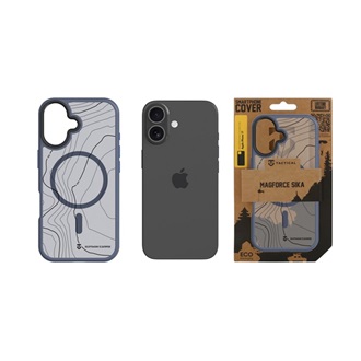 iPhone 17 TACTICAL MAGFORCE HYPERSTEALTH SIKA szilikon telefonvédő ütésállóság, topográfiai minta, SÖTÉTKÉK