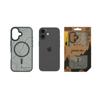 iPhone 17 TACTICAL MAGFORCE HYPERSTEALTH SIKA szilikon telefonvédő ütésállóság, topográfiai minta, SÖTÉTZÖLD