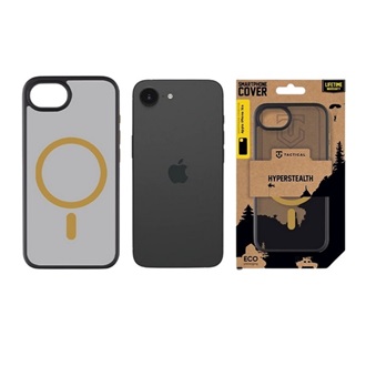 iPhone 17e / 16e TACTICAL MAGFORCE HYPERSTEALTH 2.0 szilikon telefonvédő ütésállóság, MagSafe, FEKETE/CITROMSÁRGA