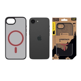 iPhone 17e / 16e TACTICAL MAGFORCE HYPERSTEALTH 2.0 szilikon telefonvédő ütésállóság, MagSafe, FEKETE/PIROS