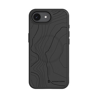 iPhone 17e / 16e TACTICAL MAGFORCE HYPERSTEALTH SIKA szilikon telefonvédő ütésállóság, topográfiai minta, FEKETE