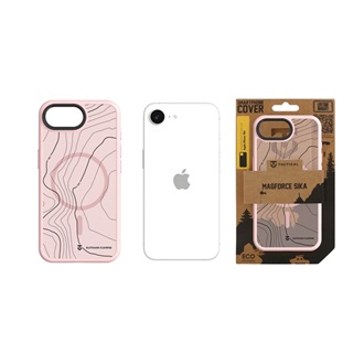 iPhone 17e / 16e TACTICAL MAGFORCE HYPERSTEALTH SIKA szilikon telefonvédő ütésállóság, topográfiai minta, RÓZSASZÍN