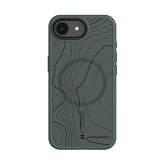 iPhone 17e / 16e TACTICAL MAGFORCE HYPERSTEALTH SIKA szilikon telefonvédő ütésállóság, topográfiai minta, SÖTÉTZÖLD