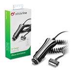 iPhone 2G CELLULARLINE autós töltő 3.5W + fix 30 pin kábel, MA591G kompatibilis, FEKETE