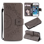 iPhone 5S GIGAPACK Tok álló, bőr hatású FLIP, mandala, SZÜRKE