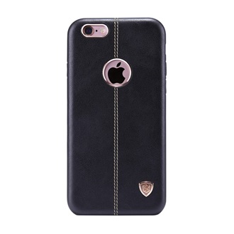 iPhone 6S 4.7 NILLKIN ENGLON műanyag telefonvédő bőr hatású, logó kivágás, FEKETE