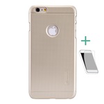 iPhone 6S Plus 5.5 NILLKIN SUPER FROSTED műanyag telefonvédő gumírozott, logó kivágás + képernyővédő fólia, ARANY