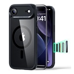 iPhone Air ESR CLASSIC HYBRID szilikon telefonvédő ütésállóság, MagSafe + képernyővédő üveg, FEKETE