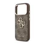 iPhone Air GUESS 4G BIG CLASSIC LOGO szilikon telefonvédő ütésállóság, bőr hatású hátlap, FEKETE/ARANY