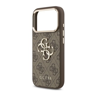 iPhone Air GUESS 4G BIG CLASSIC LOGO szilikon telefonvédő ütésállóság, bőr hatású hátlap, FEKETE/ARANY