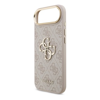 iPhone Air GUESS 4G BIG CLASSIC LOGO szilikon telefonvédő ütésállóság, bőr hatású hátlap, RÓZSASZÍN/ARANY