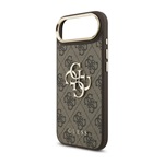 iPhone Air GUESS 4G BIG CLASSIC LOGO szilikon telefonvédő ütésállóság, bőr hatású hátlap, SÖTÉTBARNA/ARANY