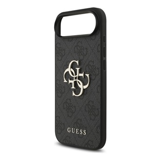 iPhone Air GUESS 4G BIG LOGO szilikon telefonvédő ütésállóság, bőr hatású hátlap, FEKETE