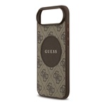 iPhone Air GUESS 4G CIRCLE CLASSIC LOGO szilikon telefonvédő ütésállóság, MagSafe, SÖTÉTBARNA