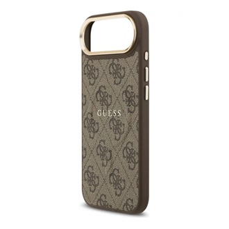 iPhone Air GUESS 4G CLASSIC LOGO szilikon telefonvédő ütésállóság, bőr hatású hátlap, SÖTÉTBARNA