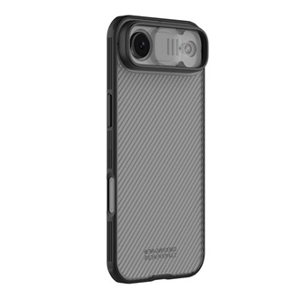 iPhone Air NILLKIN CAMSHIELD PRO szilikon telefonvédő ütésállóság, csíkos, ÁTLÁTSZÓ/FEKETE