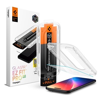 iPhone Air SPIGEN GLASS TR EZ FIT PRO HD képernyővédő üveg 2.5D, 9H + segédkeret, ÁTLÁTSZÓ