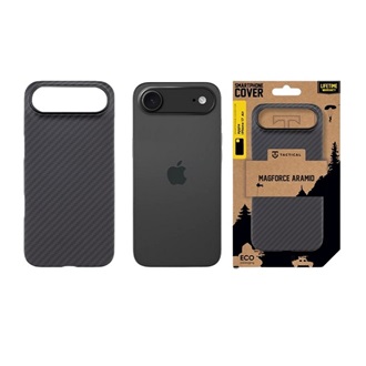 iPhone Air TACTICAL MAGFORCE ARAMID szilikon telefonvédő ultravékony, karbon minta, FEKETE