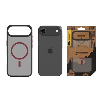 iPhone Air TACTICAL MAGFORCE HYPERSTEALTH 2.0 szilikon telefonvédő ütésállóság, MagSafe, FEKETE/PIROS