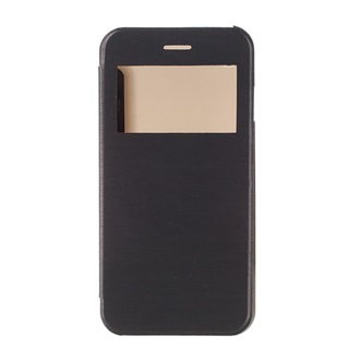 iPhone SE 3 (2022) Gigapack Tok álló, bőr hatású FLIP, ablakos, FEKETE