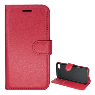 iPhone SE 3 (2022) Gigapack Tok álló, bőr hatású FLIP, prémium, PIROS