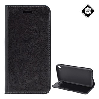 iPhone SE 3 (2022) Gigapack Tok álló, valódi bőr FLIP, asztali tartó, FEKETE