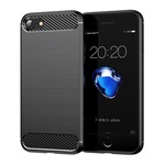 iPhone SE 3 (2022) / SE 2 (2020) / 8 4.7 GIGAPACK Szilikon telefonvédő ütésállóság, karbon minta, FEKETE