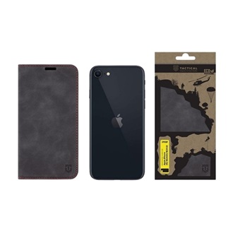 iPhone SE 3 (2022) / SE 2 (2020) / 8 4.7 TACTICAL XPROOF tok álló, bőr hatású FLIP, prémium, FEKETE